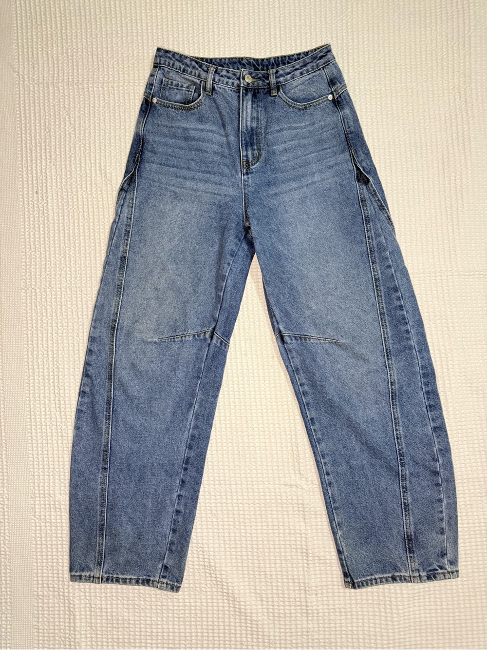 Commense Women’s Barrel Jeans Size M 100% Cotton Light Wash